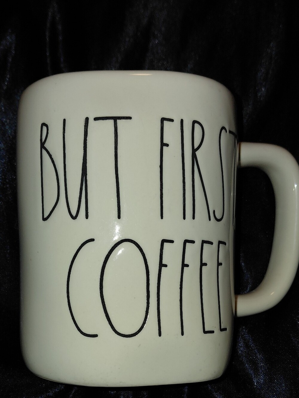 Rae Dunn "But First Coffee" White Ceramic Mug - Minimalist Home Dining